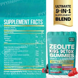 Zeolite Gummies 9-in-1 with Zeolite Omega-3 Magnesium Elderberry Vitamin C Milk Thistle Vitamin D3 Zinc B12 60 Gummies