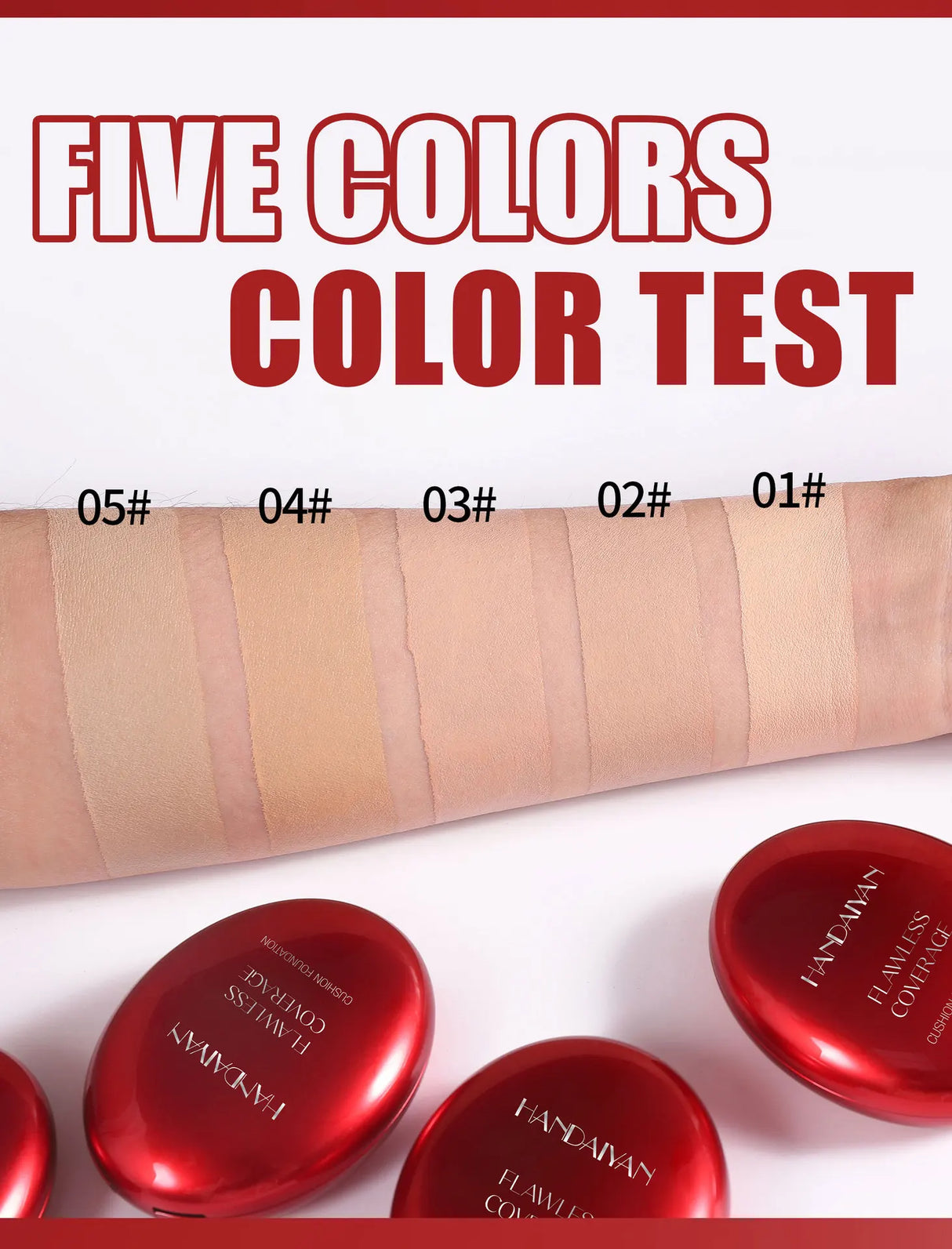 Long Wear Air Cushion Foundation Natural Finish Whitening Concealer Oil Free Makeup Base for Women Lightweight Cover