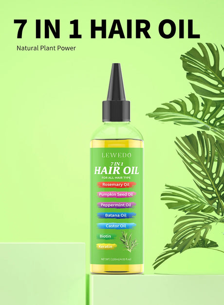 7 In 1 Hair Oil For All Hair Type Rosemary Batana Hair Growth Oil Keratin Biotin Castor Oil Hair Care Oil Beauty Health Product