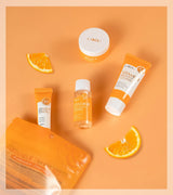 4pcs Vitamin C Skin Care Sets Face Cream Facial Cleanser Essence Spf 50+ VC Sunscreen Moisturizing Refresh Face Care Travel Suit