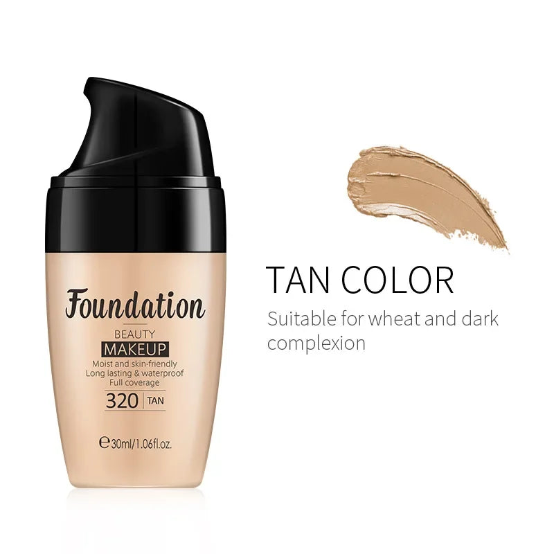 LAIKOU Liquid Foundation 3 Shades Waterproof Hydrating Full Coverage Long Lasting Natural Matte Face Makeup Base 30ml