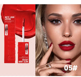 6 Colors of Long-Lasting Velvet Liquid Lipstick with Matte Texture Waterproof Non-Stick Cup Professional Lip Makeup Products