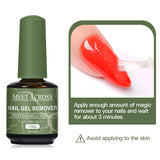 MEET ACROSS 15ml Magic Fast Nail Gel Polish Remover Clean UV Soak Off Semi Permanent Varnish Nail Art Removal Tools Manicure