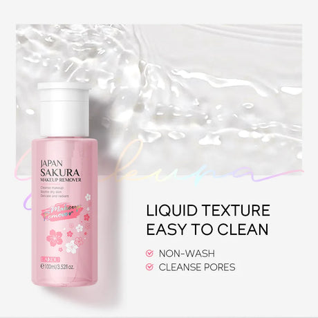 LAIKOU Portable Makeup Remover Lashes Cleansing Liquid Water Lip Eye Gentle Care Make-Up Travel Skin Remover Face Skincare 100ml