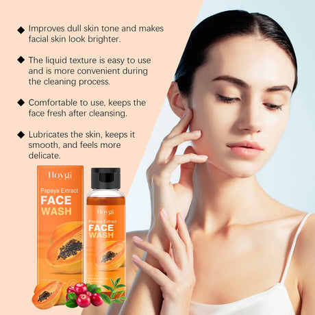 Hoygi Papaya Cleanser Gentle Exfoliating Hydrating Brightening Natural Enzyme Face Wash for Sensitive Skin All Types