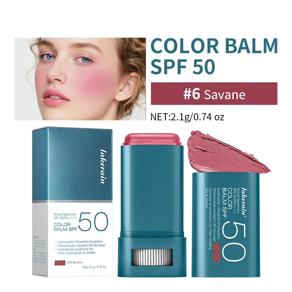 Lip & Cheek Color Balm SPF 50 Mineral Broad Spectrum Sun Protection Water Sweat Resistant Hydrating Long Lasting Buildable Blush
