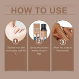 Leg Makeup Spray Waterproof Body Bronzing Mist Sunless Self Tanner Leg Concealer for Flawless Tan Glow 120ml