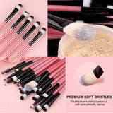 20PCS Eye Shadow Makeup Brush Set Concealer Brush Eye Cosmetic Soft Bristles Eyebrow Eyeliner Brush Portable Beauty Makeup Tools