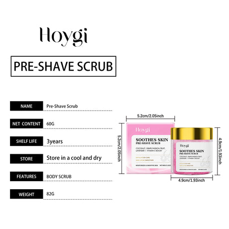 Pre-Shave & Exfoliating Body Scrub Remove Dead Skin Smoothing Moisturizing Gentle Cleansing Pre-Shave Care Smooths Skin Texture