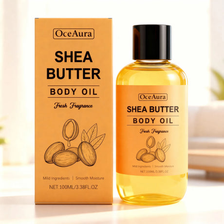 Shea Butter Body Oil Lightweight Fast Absorbing for Dry Rough Skin Soft Improve Dry Skin Body Massage Moisturizing Essential Oil