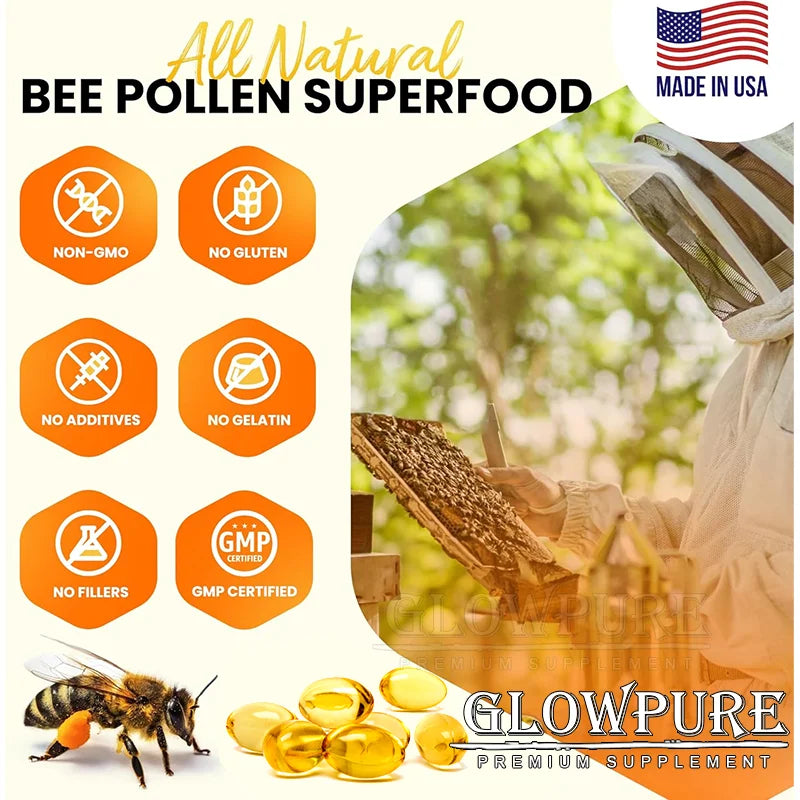 Bee Venom Extract Glucosamine & Turmeric Capsules for Joint & Muscle Health, Enhanced Mobility, Flexibility, Comfort Supplement