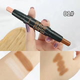 Dual-ended contour stick, facial foundation, concealer, long-lasting dark circles, correcting contour concealer, makeup