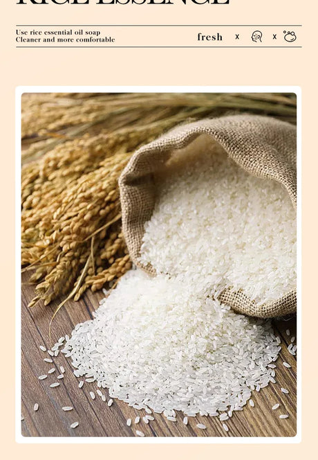 BIOAQUA White Rice Raw Pulp Facial Soap Face Wash Foam Facial Cleanser Moisturizing Whitening Body Bathing Handmade Soap