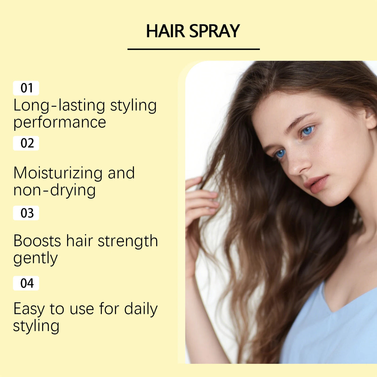 Hair Styling Spray Strong Hold Enhance Luster Non-greasy Quick-Dry Moisturizing Thickening Volumizing Natural Hair Holding Mist