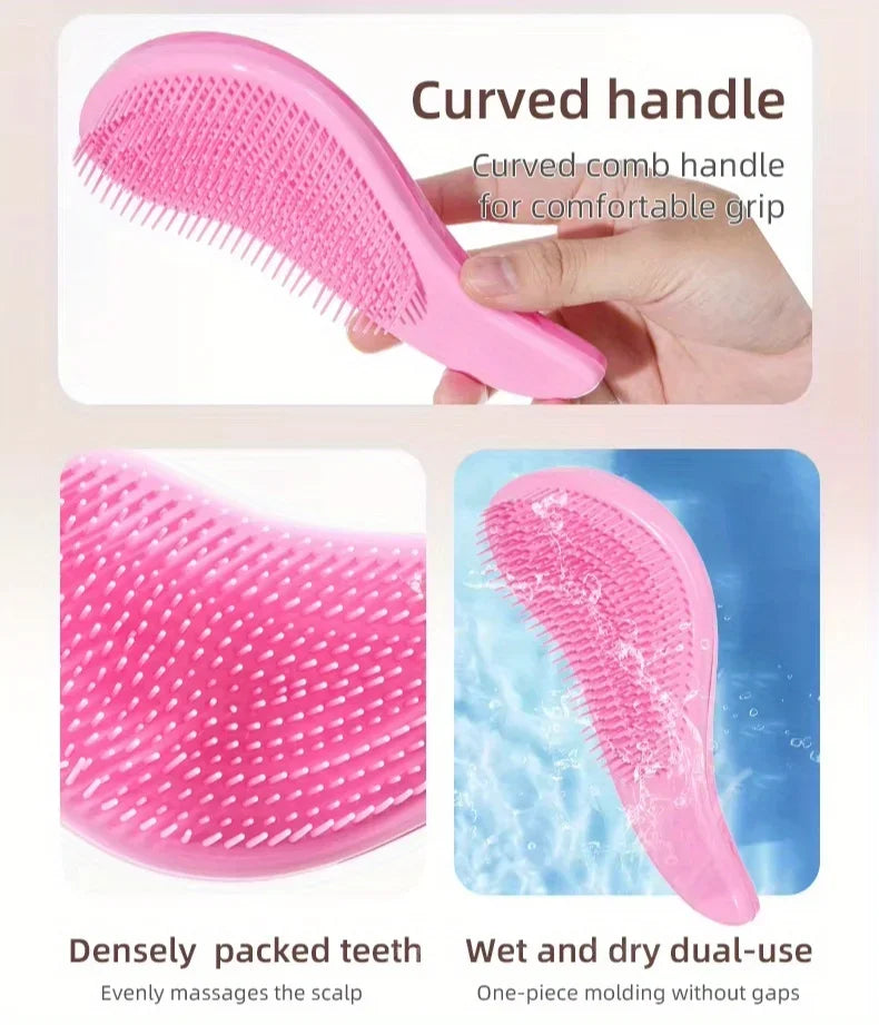 1pcs Detangling Hairbrush Soft Scalp Massage Comb Anti-static Gentle Grooming Brush Salon Hair Styling Brush Accessories Tools