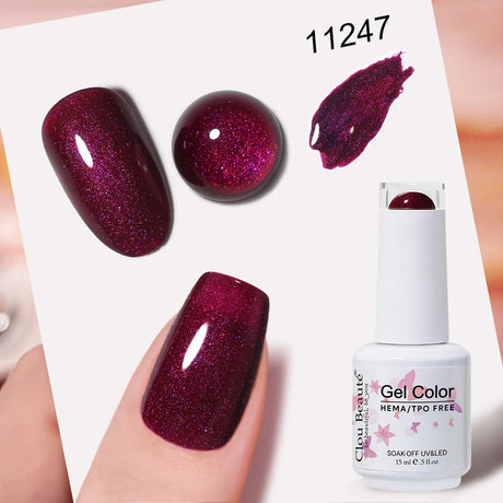 Clou Beaute Grey Color Nail Gel Polish Full Coverage Nail Polish Dark Red Gel Lacquer Varnish Vernis Semi Permanent Nail Art