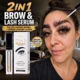 2 In 1 Eyelash Eyebrow Growth Serum Fast Lash & Brow Enhancer Fuller Looking Brows Longer Lashes Daily Care Formula Lash Booster
