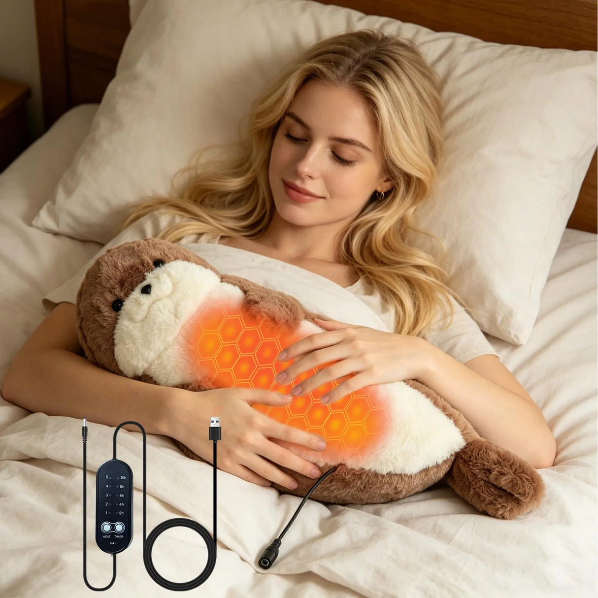 Electric Heating Pad for Period Cramps Plush USB Powered Menstrual Heating Pad Neck Shoulder Pain Relief Gift for Women Wife