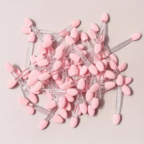 50Pcs Eye Disposable Eye Shadow Stick Double-Head Double-Sided Eye Makeup Applicator Short Sponge Eye Shadow Applicator