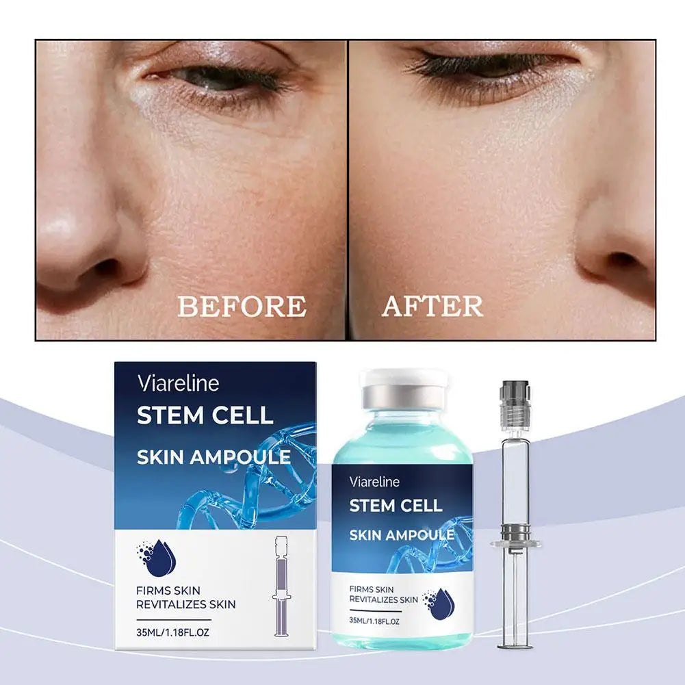 Viareline Stem Cell Skin Ampoule 35ml Firming Essence Reduces Fine Lines Rejuvenates Face Serum