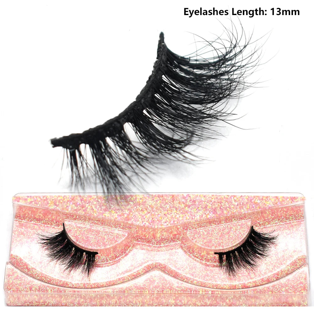 Half Lashes Mink Eyelashes Fluffy Soft False Eyelashes Wispy Cross Mink Eye Lashes Natural Short Mink Eyelash Extension Makeup