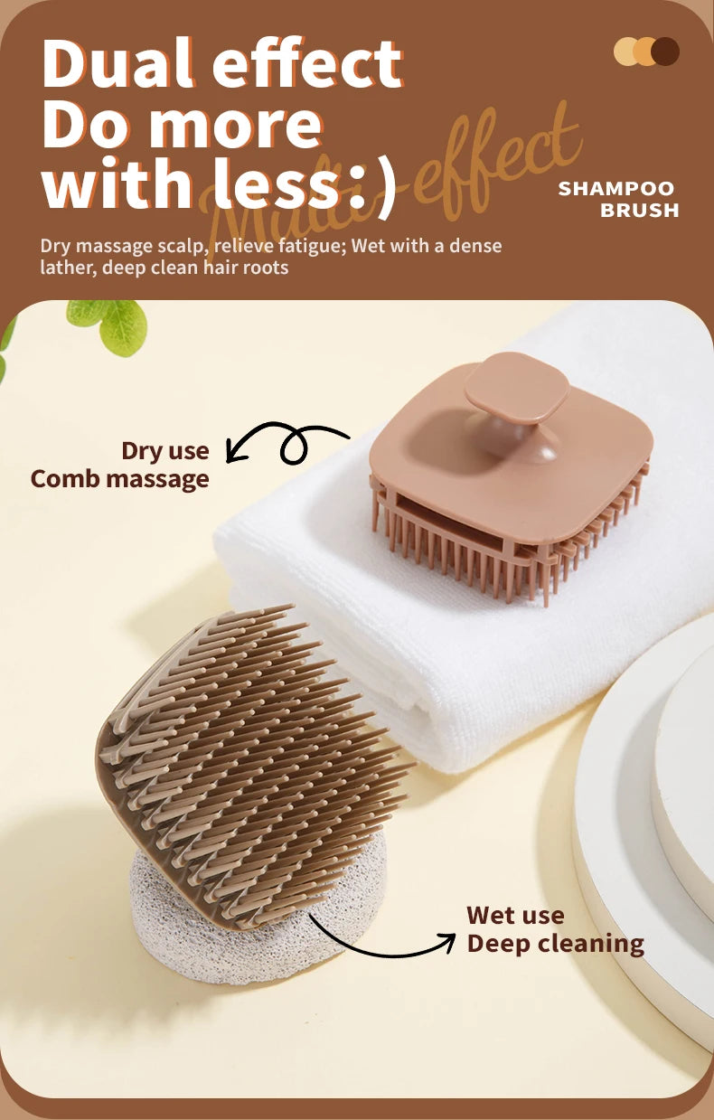 1pcs Silicone Shampoo Brush Head Scalp Massage Comb Hair Washing Comb Body Massage Shower Brush Salon Hairdressing Tool