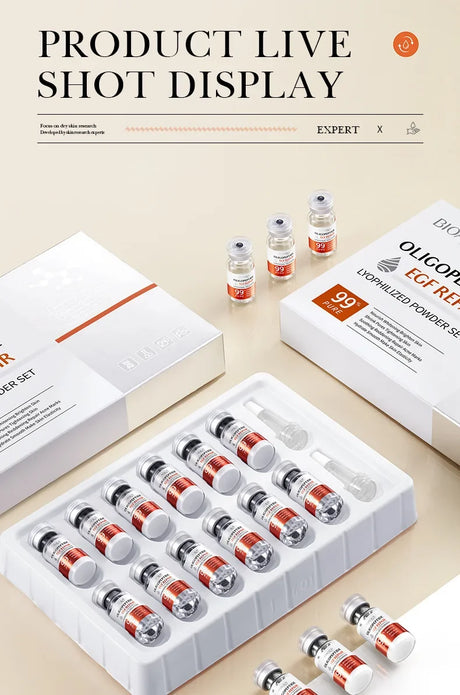 BIOAOUA Oligopeptide Face Skin Repair Freeze-dried Powder Set Sensitive Skin Moisturizing and Smoothing Hyaluronic Acid Essence