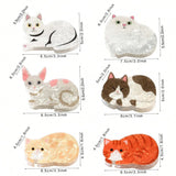 1/6pcsCute and Sweet Cartoon Orange Cat Puppet Kitten Hair Clip High Grade Acrylic Hair Claw Back of Head Coiled Hair Shark Clip