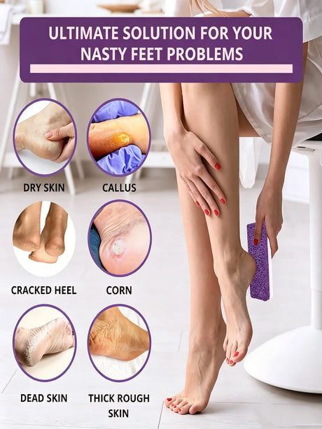 Premium Foot Care Set – Dual-Sided Foot File & Natural Pumice Stone for Smooth, Soft Heels