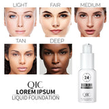 QIC 30ML Foundation Color Changing Makeup Base Nude Face Full Cover Matte Concealer Long Lasting Make Up Liquid Foundation Cream