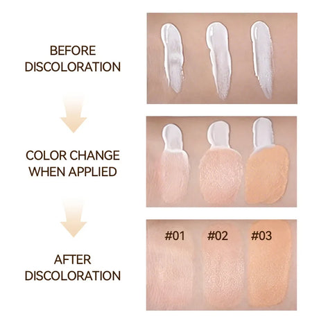 Color-Changing Sunscreen Foundation,Skin Tone Matching,All-Day Long-Lasting Wear,Perfect Base for Flawless Makeup