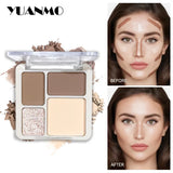 The four-color highlighter contour palette is matte and long-lasting, brightening three-dimensional contours
