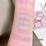 Mint diffuse pink blue small pink frame nine-color eyeshadow palette low saturation clear mint green pearl matte gentle pure des