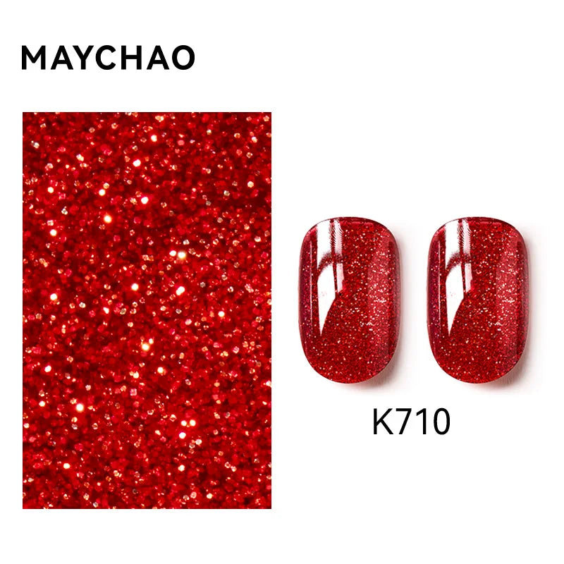 MAYCHAO Cat Eye Magnetic Gel Nail Polish Glitter Effect Semi Permanent Soak Off UV Gel Varnish Manicure For Nail Art