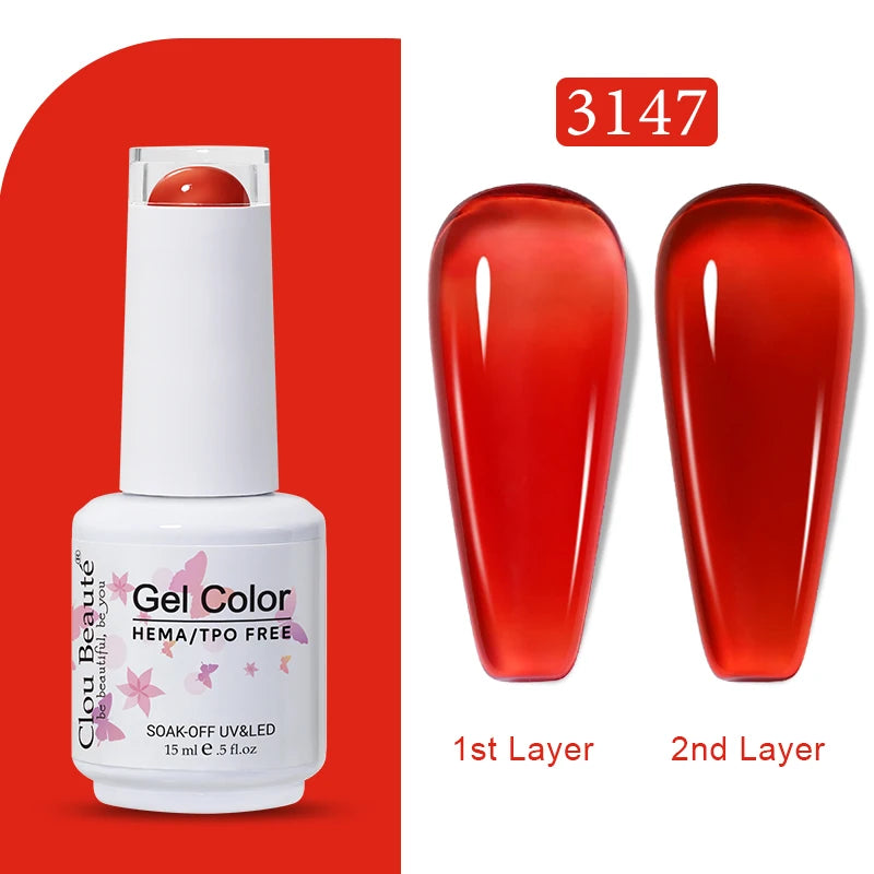 Clou Beaute Jelly Color UV Gel Manicure Summer Pink Nude Gel Nail Rainbow Nail Supplies For Professionals Semi-permanent Varnish