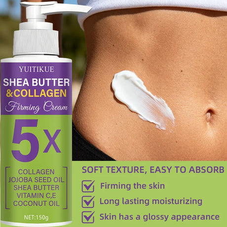 YUITIKUE 5X Shea Butter Firming Cream 150g - For Multi-Body Sculpting, Tightens, Moisturizes & Glows, Workout Enhancer