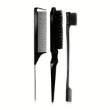 5 Pcs Detangling Brush Set，Curly, Wet/Dry, Black Hair, Flex Detangling Brush set for Hair Style and Cuting, Easy Clean in Daily
