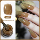 Clou Beaute Translucent Jelly Nude Pink Nail Gel Polish 15ml Vernis Semi Permanent Gel Colorful Varnish Nail Art Manicure Gel