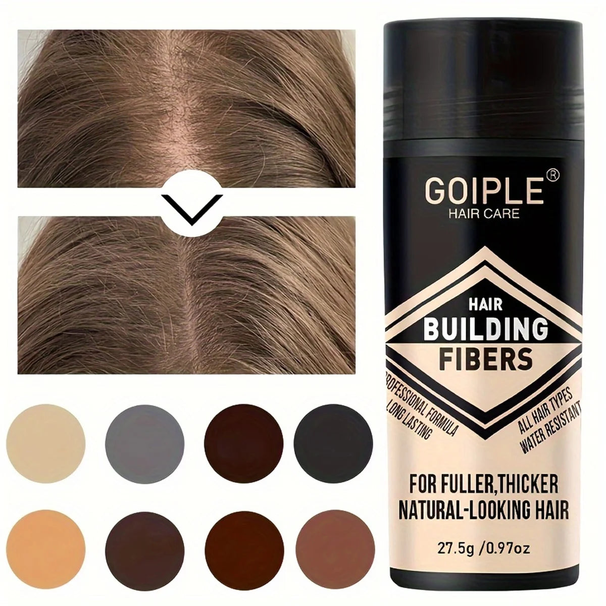 GOIPLE Hair Fiber Hold Spray Instant Volumizing Product Hair Building Fibers Powder Hairstyle Thickening Spray for Men and Women