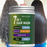 7-in-1 Hair Mask with Biotin & Keratin - Plant Oils Complex for Hydration & Shine - Frizz Control & Scalp Care