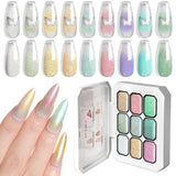 LIMEGIRL 9 Color Gradient Painting Gel Nail Art Design DIY Solid Gel Nail Polish Quickly Carved Petal Nail Painting Gel