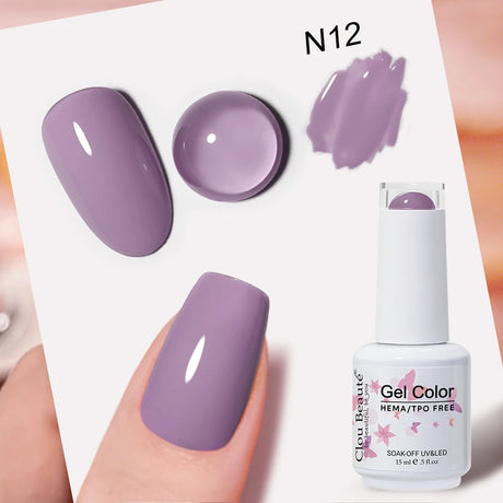 Clou Beaute Grey Color Nail Gel Polish Full Coverage Nail Polish Dark Red Gel Lacquer Varnish Vernis Semi Permanent Nail Art