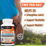 Glucosamine Chondroitin MSM - Joint Support Supplement for Men and Women - Relieve Joint Discomfort, 30/60/120 Capsules, NON-GMO