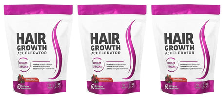 Hair Vitamins Gummies Berry Flavor 60 Count Nutrition Supplement with Biotin & Vitamins C,E — Promote Wellness Hair Growth