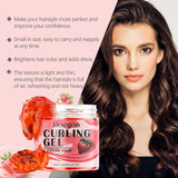 Strawberry Curl Defining Gel Strong Hold Styling Product For Curly Wavy Hair Long Lasting Volumizing Nourishing Wash Free