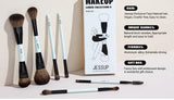Jessup Makeup Brush Set Double Sided Makeup Brushes Foundation Contour Blush Blending Eyebrow Shadow,Fiber Bright Cyan T501