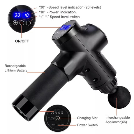 Massager Body Neck Back Deep Tissue Muscle Relaxation Pain Relief Fitness Fascial Massage Gun Electric Percussion Pistol