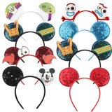 Newest Festival Party Cosplay Mouse Ears Headband 3.3" Ears Glitter Hairband Without Bow For Boys DIY Cartoon Hair Accessories