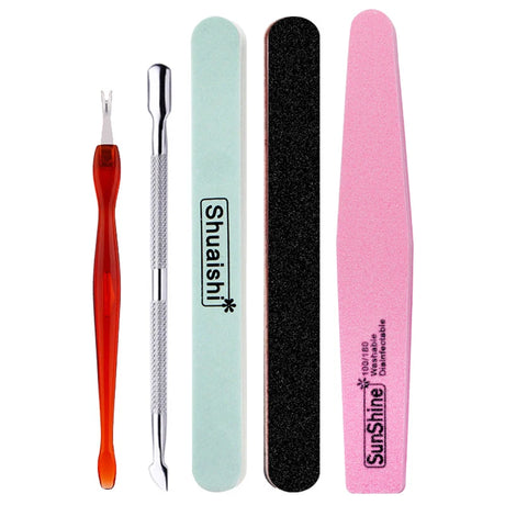 Nail Art Sand File Buffer Sponge Block Brush Nail File Set With Nail Clippers Scissors Dead Skin Remover Care Manicure Kit Tools