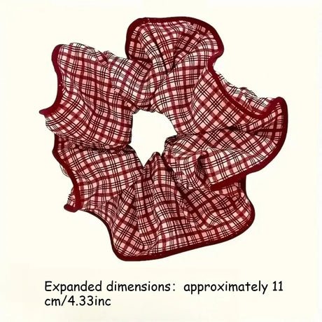 2/3pcs High End Red Cute Dot Plaid Scrunchies for Women Girls Soft Elastic Hair Ties Gentle Hair Bands Fashion Hair Accessories